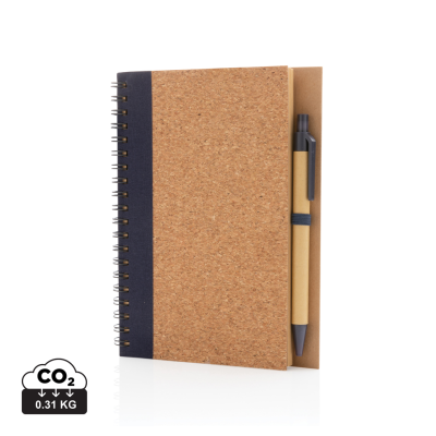 KRAFT SPIRAL NOTE BOOK with Pen in Blue