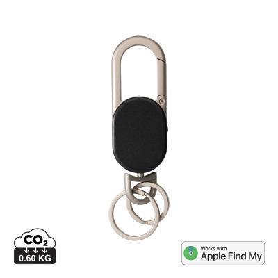 KEYFINDER KEYRING CHAIN with Worldwide Locating & USB C in Black, Grey