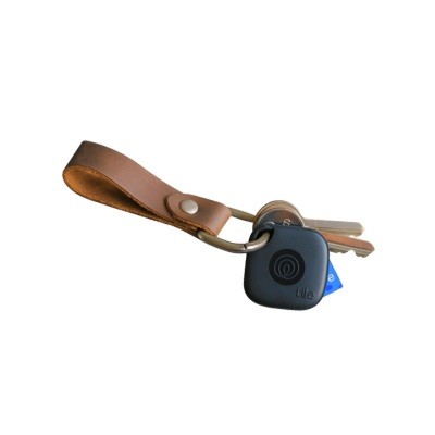 TILE MATE + FULL GRAIN LEATHER KEYRING FOB 