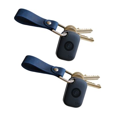 TILE PRO + FULL GRAIN LEATHER KEYRING FOB X2