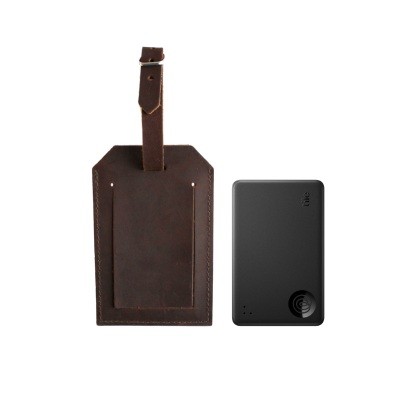 TILE SLIM + FULL GRAIN LEATHER LUGGAGE TAG