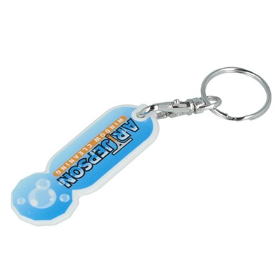 £1 RECTANGULAR TROLLEY STICK KEYRING