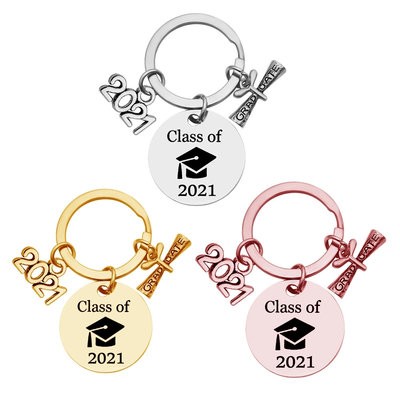 2021 STAINLESS STEEL METAL GRADUATION SEASON KEYRING CHAIN