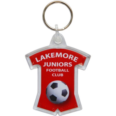ACRYLIC SPORTS KIT SHAPE KEYRING in Clear Transparent