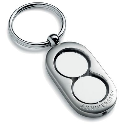 ANNIVERSARY METAL KEYRING in Silver