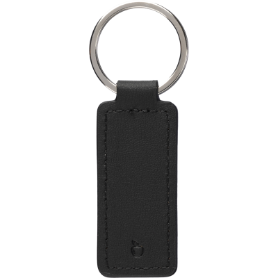 APPLE LEATHER KEYRING in Black