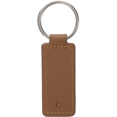 APPLE LEATHER KEYRING in Brown
