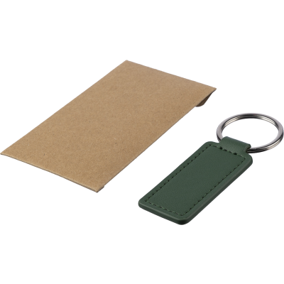 APPLE LEATHER KEYRING in Green