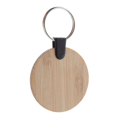 BAMBOO KEYRING, ROUND in Natural