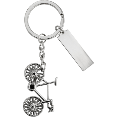 BICYCLE NICKEL PLATED KEYRING in Silver
