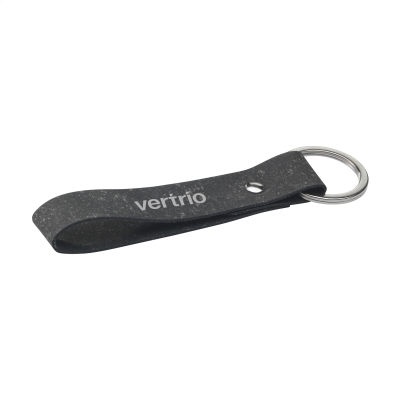 BONDED LEATHER KEYRING in Black
