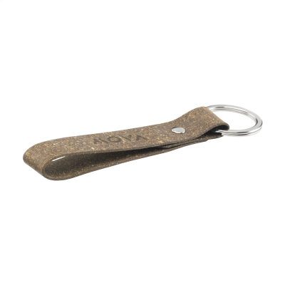 BONDED LEATHER KEYRING in Brown