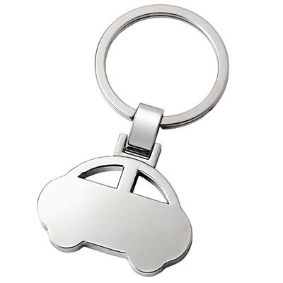 CAR SILVER METAL KEYRING with Ring