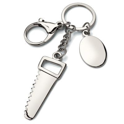 CARPENTERS SAW METAL KEYRING in Silver