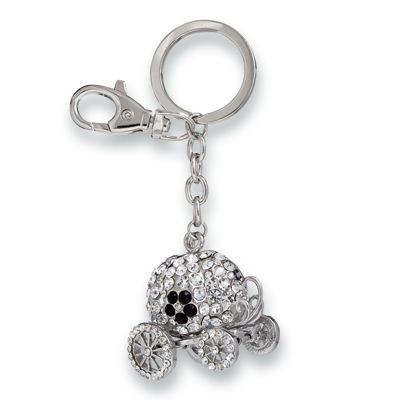 CARRIAGE METAL KEYRING with Crystals