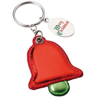 CHRISTMAS BELL KEYRING in Green & Red