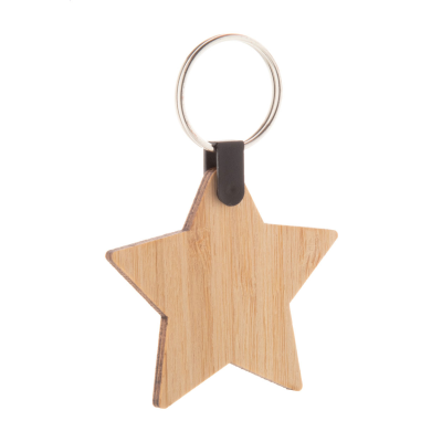 CHRISTMAS KEYRING, STAR in Natural