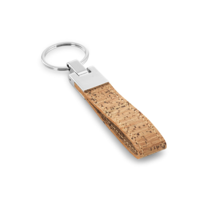 CORKS CORK AND METAL KEYRING in Natural