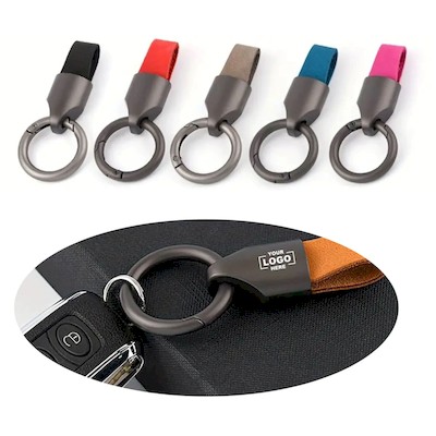 COWHIDE CAR KEYRING CHAIN