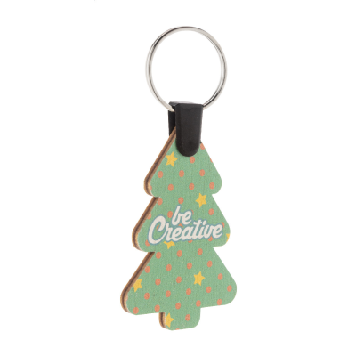 CUSTOM CHRISTMAS KEYRING, CHRISTMAS TREE in Natural