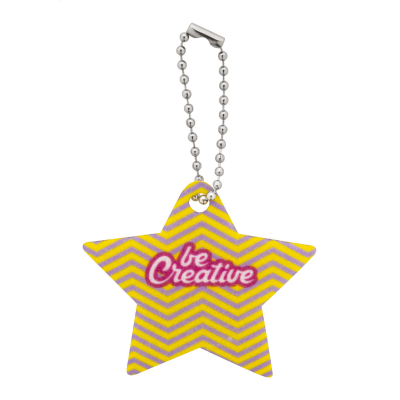 CUSTOM CHRISTMAS KEYRING, STAR in White