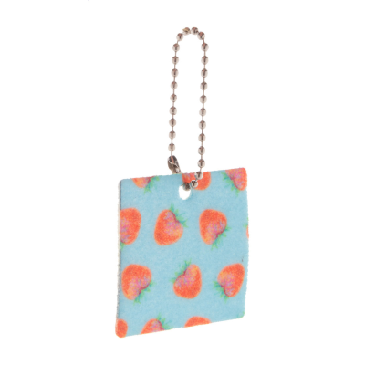 CUSTOM KEYRING, SQUARE in White