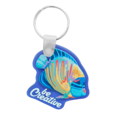 CUSTOM MADE KEYRING in Clear Transparent Blue