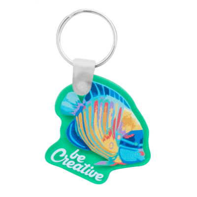 CUSTOM MADE KEYRING in Clear Transparent Green