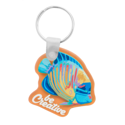 CUSTOM MADE KEYRING in Clear Transparent Orange