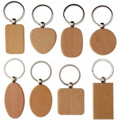 CUSTOM RECTANGULAR WOOD KEY HOLDER KEYRING