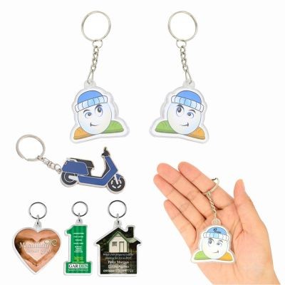 CUSTOM SHAPE FULL COLOUR DOUBLE SIDE PRINTED ACRYLIC KEYRING CHAIN