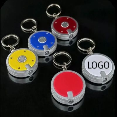 DELUXE COASTER SHAPE ROUND MINI TORCH KEYRING CHAIN