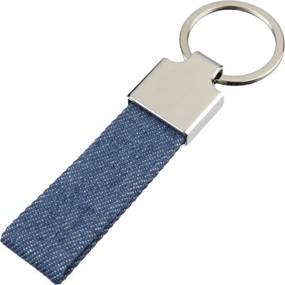 DENIM KEYRING in Blue