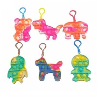 DOG SHAPE PUSH BUBBLE FIDGET SENSORY TOY with Buckle