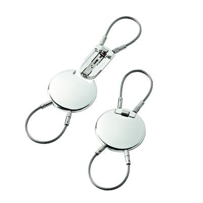DOUBLE CABLE METAL KEYRING in Silver