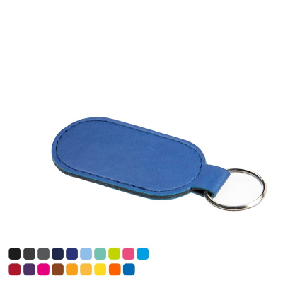 ECONOMY OVAL KEYRING FOB in Soft Touch Vegan Torino PU