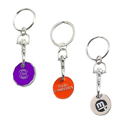ENAMEL TROLLEY COIN KEYRING