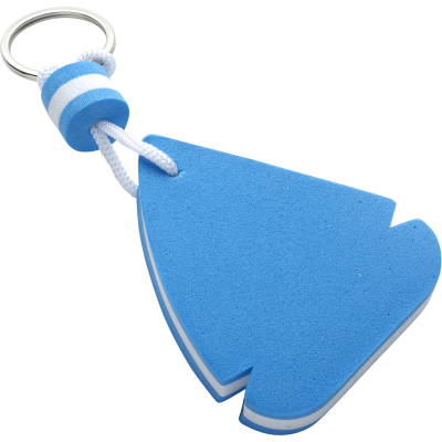 FOAM KEYRING in Blue & White