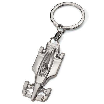FORMULA 1 CAR MATT SILVER METAL KEYRING