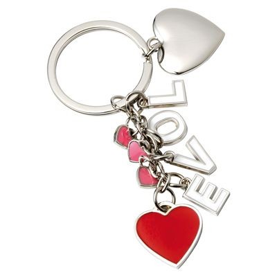 FOUR HEARTS METAL KEYRING