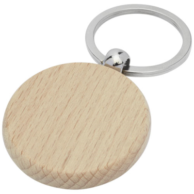 GIOVANNI BEECH WOOD WOOD ROUND KEYRING CHAIN