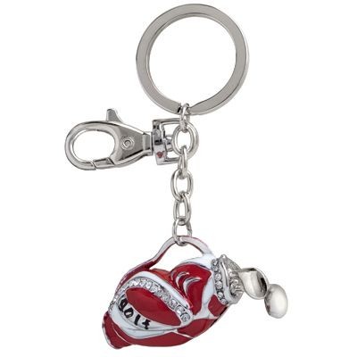 GOLF BAG & CLUBS METAL KEYRING with Crystals