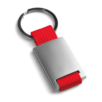 GRIPITCH METAL AND WEBBING KEYRING in Red
