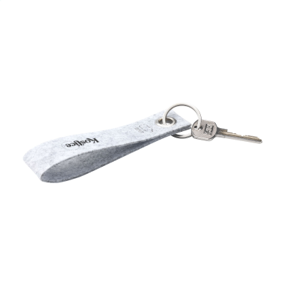 GRS RPET FELT KEYRING in Pale Grey