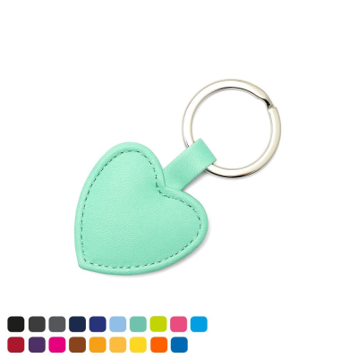 HEART SHAPE KEYRING FOB in Soft Touch Vegan Torino PU