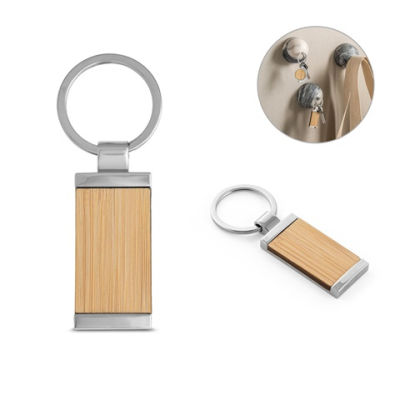 HOMER SQUARE BAMBOO KEYRING