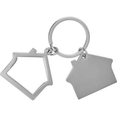 HOUSE KEYRING CHAIN in Silver