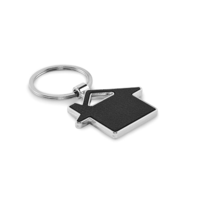 HOUSE SHAPE KEYRING in Black
