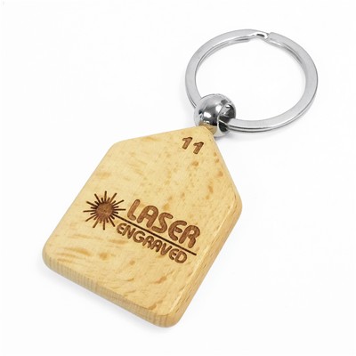 HOUSE WOOD KEYRING