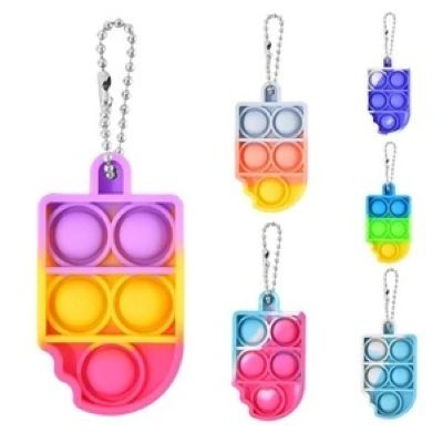 ICE CREAM KEYRING CHAIN PUSH BUBBLE FIDGET TOY